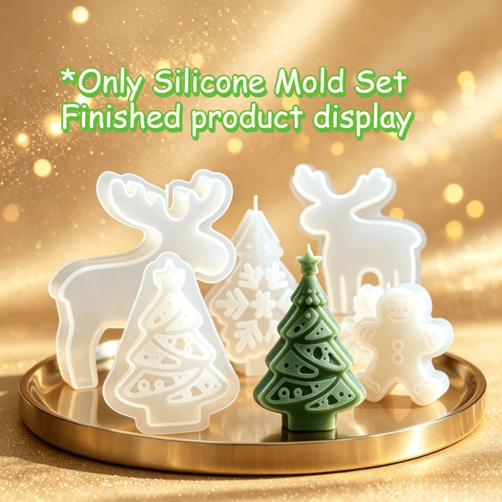 6pcs Silicone Candle Molds Chr - đánh giá và giá Holiday Candle Set
