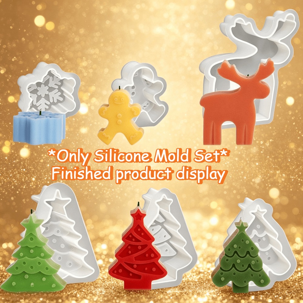 6pcs Silicone Candle Molds Chr - đánh giá và giá Holiday Candle Set