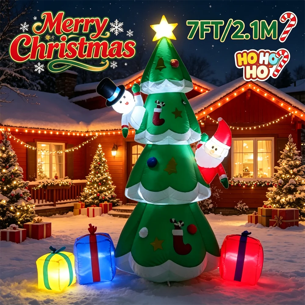 7FT Light Up Christmas Inflata - đánh giá và giá Christmas Tree Artificial