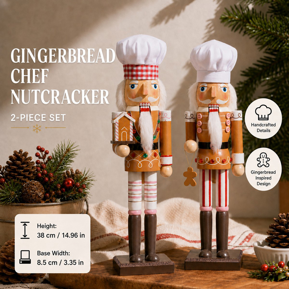 38CM Christmas Nutcracker Wood - đánh giá và giá Nutcracker Figurine