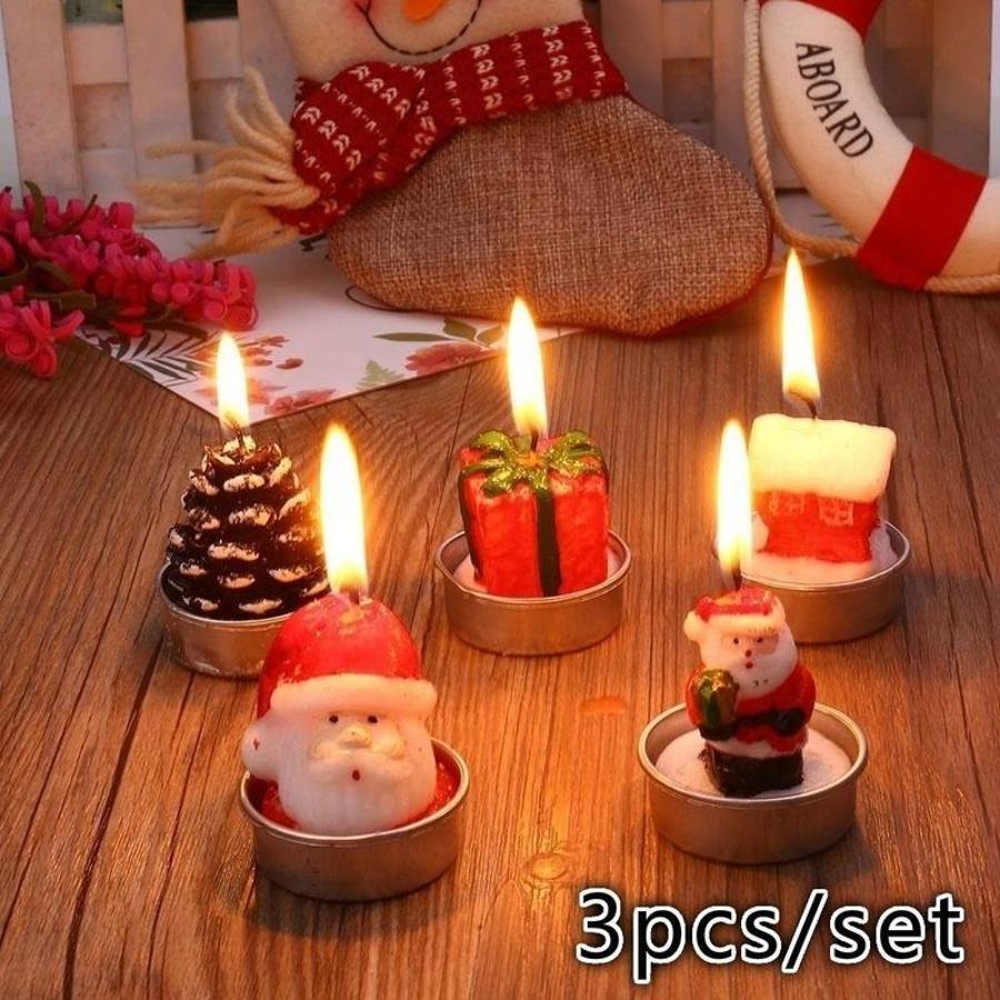 3Pcs Christmas Decorative Cand - đánh giá và giá Holiday Candle Set