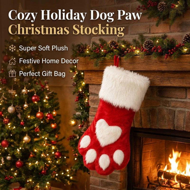 Winter Plush Dog Paw Christmas - đánh giá và giá Christmas Stocking Hanging