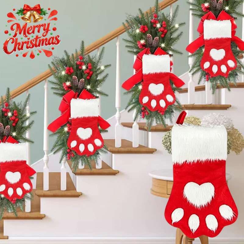 Winter Plush Dog Paw Christmas - đánh giá và giá Christmas Stocking Hanging