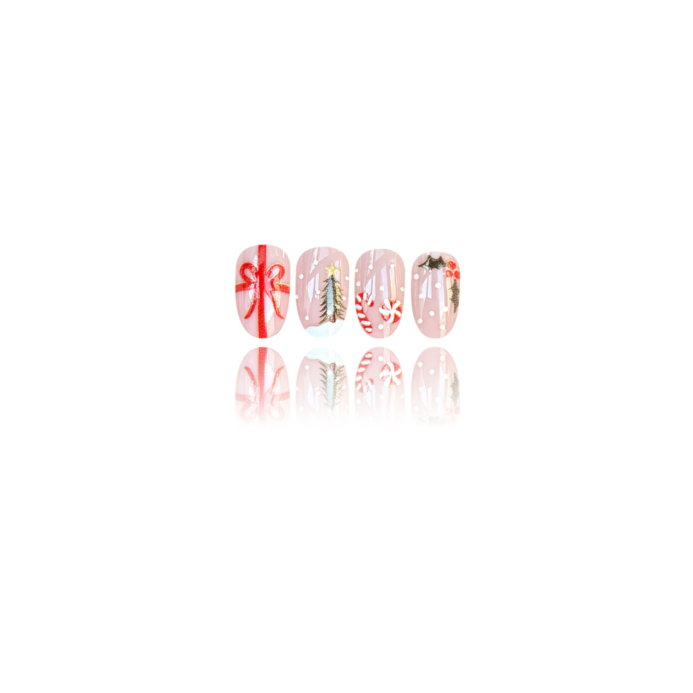 Short Round Press On Nails Chr - đánh giá và giá Christmas Tree Artificial